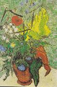 Wild flowers and thistles in a vase Vincent Van Gogh
